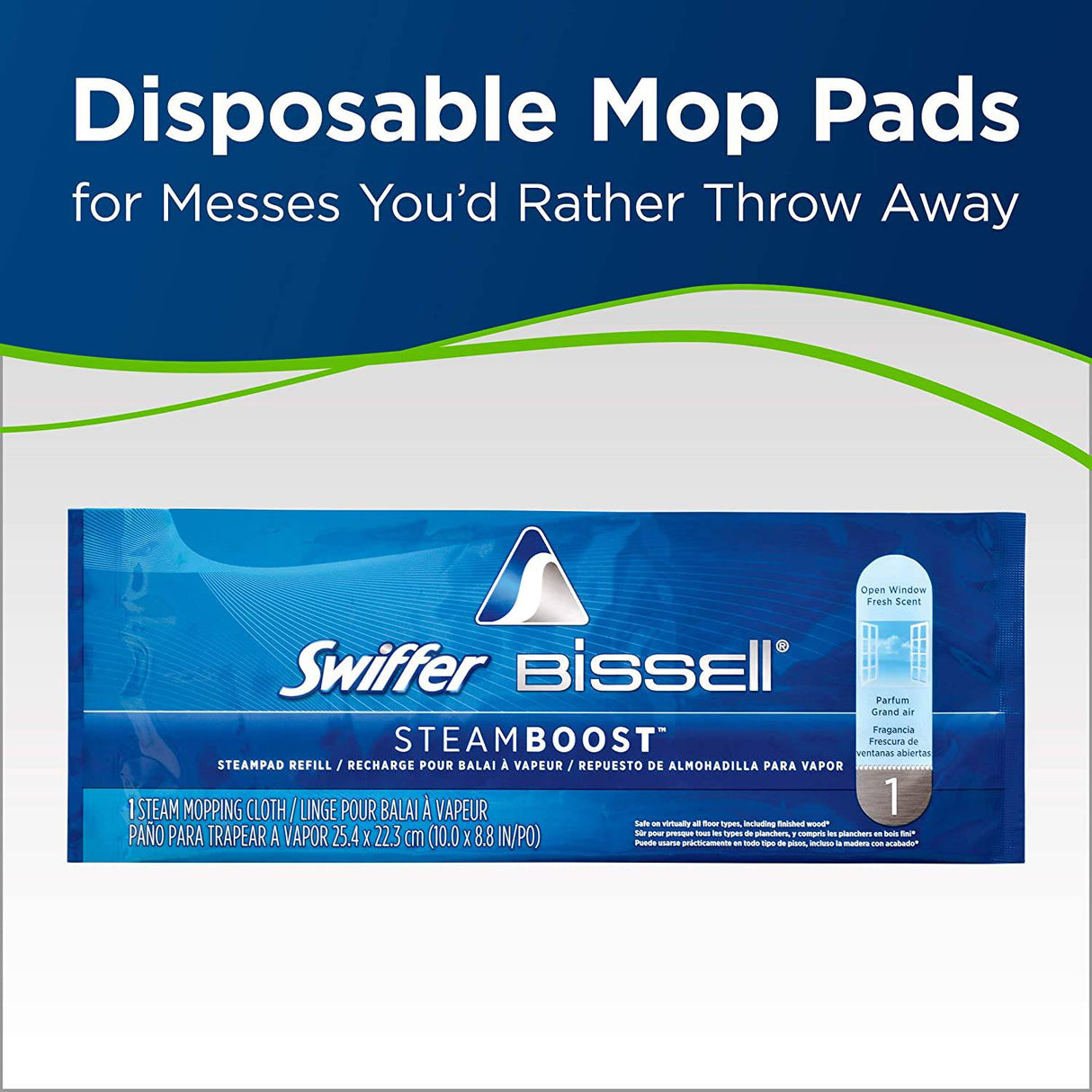 Bissell Symphony Pet Steam Mop y aspiradora a vapor para pisos de madera dura y baldosas, con almohadillas de microfibra para mopa, 1543A, morado