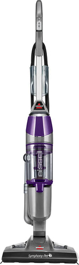 Bissell Symphony Pet Steam Mop y aspiradora a vapor para pisos de madera dura y baldosas, con almohadillas de microfibra para mopa, 1543A, morado