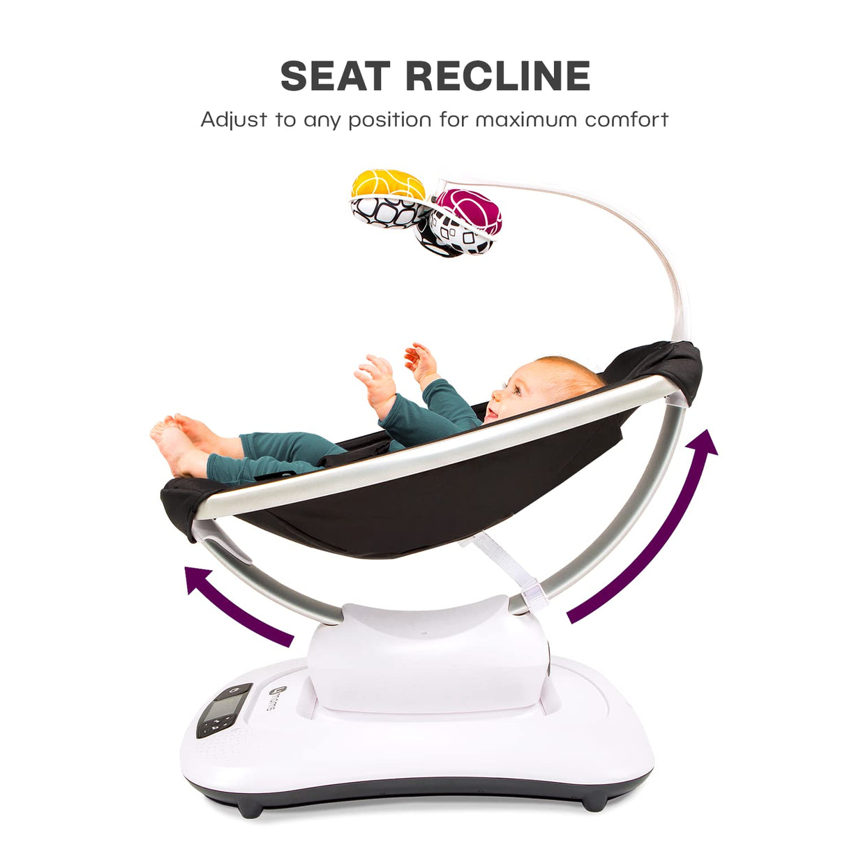 4moms mamaRoo 4 Columpio multimovimiento para bebé + cierre de correa de seguridad, columpio Bluetooth para bebé con 5 movimientos únicos, tela de nailon, gris 2001319SF