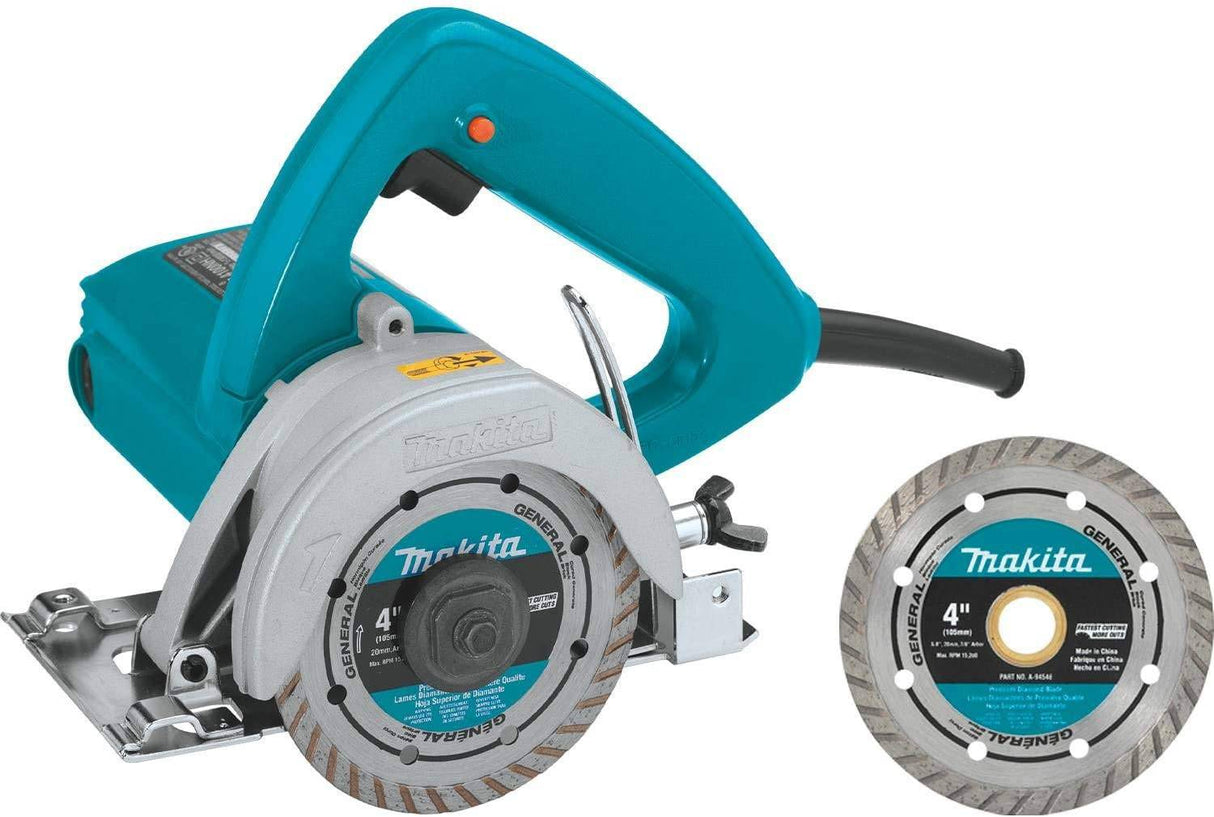 Makita 4100NHX1 Sierra para mampostería de 4-3/8", con hoja de diamante de 4" - DIGVICE MX
