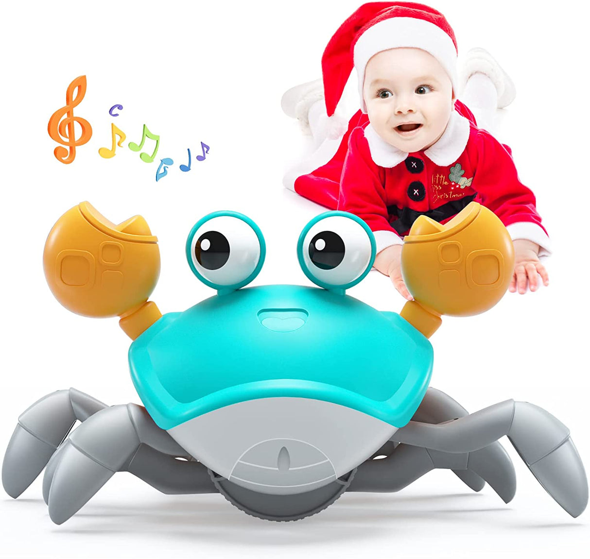 Yeaye Crawling Crawling Crawl Baby Toy Gifts, Juguetes para el tiempo de barriga para bebés, Cute Dancing Walking Moving Baby Cangrejos de inducción sensorial - aa01
