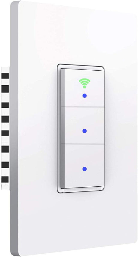 SANA Interruptor de luz inteligente, interruptor de luz de pared WiFi, fácil instalación y control de aplicaciones, compatible con Alexa y Google Home, no requiere concentrador (3 interruptores en 1 cuadrilla) - DIGVICE MX