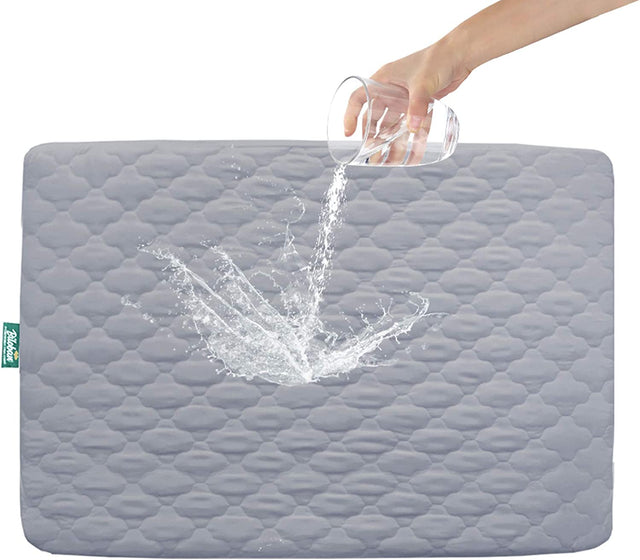 BILOBAN - Protector de colchón para Pack n Play impermeable, Premium acolchado 39" X 27" apto para colchón de bebé plegable y Playard, mini cuna portátil, gris - DIGVICE MX