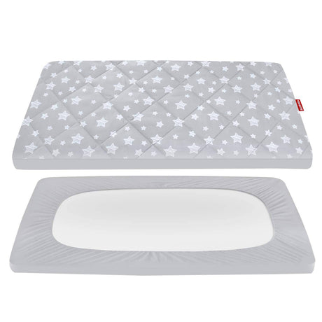 MOONSEA - Sábana de juego acolchada, gruesas transpirables, funda de colchón con estampado encantador de 39 x 27 x 5 pulgadas, se adapta a minicunas portátiles Graco, adecuado para patios de juego y paquete de colchón plegable y almohadilla de juego - DIGVICE MX