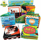 Spruce Lab - Libros educativos suaves para bebés, juego de 6 libros de tela, desarrollo sensorial - SLCB1