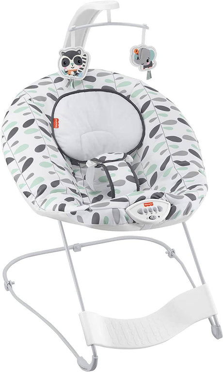Fisher-Price See and Soothe Deluxe Bouncer Climbing Leaves, asiento de bebé relajante portátil con vibraciones y música - DIGVICE MX