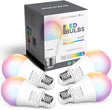 MikeWin Smart Wi-Fi Bombillas, compatibles con Alexa y Google Home Assistant (no requiere concentrador, solo 2,4 GHz), bombilla LED A19 regulable RGBCW cambio de color 2700-6500K 10 W (equivalente a 80 W) 900 lm, paquete de 4 - DIGVICE MX