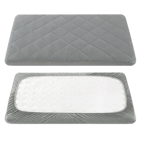 TILLYOU Cloudy Soft Pack and Play Sheet acolchado, transpirable grueso Play Yard Playpen Sheets, 39"x27"x5" Fit Mini/Portable Cb Mattress Pad Pack N Play Mattress Pad, gris carbón - DIGVICE MX