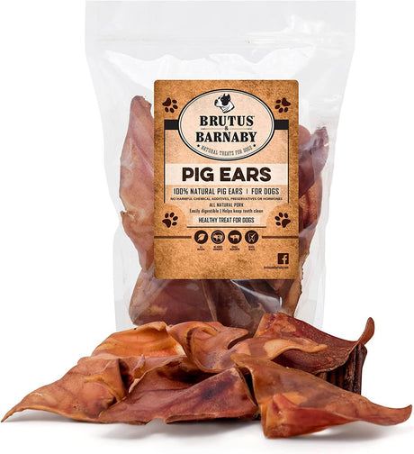 Brutus & Barnaby - Golosina 100 % natural para perros con orejas de cerdo enteras, la oreja de cerdo pura y saludable es fácilmente digerible sin colorantes, productos químicos ni hormonas añadidos - DIGVICE MX