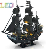 Rompecabezas 3D para adultos Barco pirata LED La venganza de la reina Ana Grande 27''