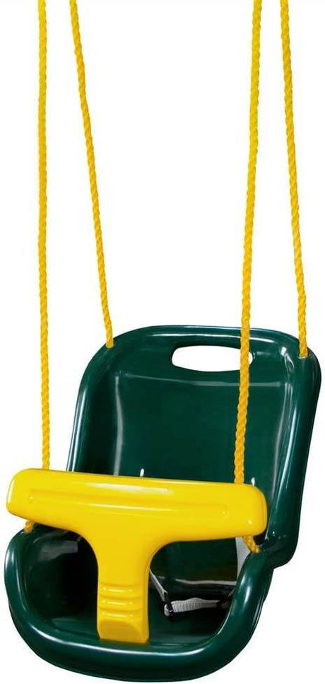 Gorilla Playsets 04-0032-G Columpio infantil de plástico con respaldo alto con barra en T amarilla y cuerda, verde - DIGVICE MX