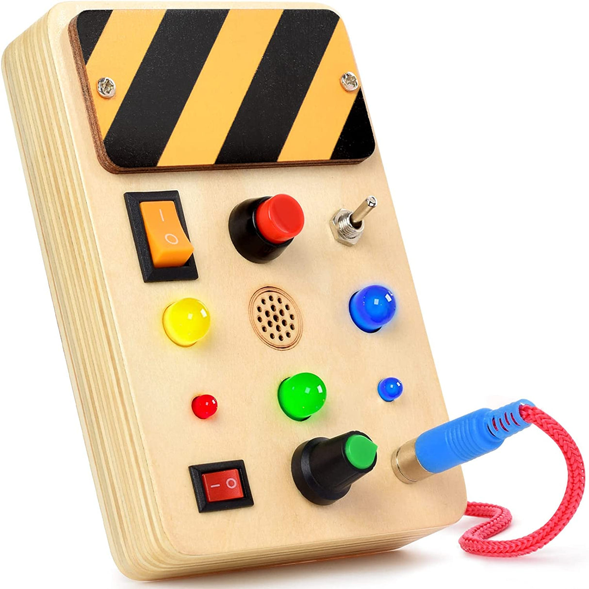 POLKRANE Tablero ocupado con luz LED, juguetes sensoriales para niños pequeños - POL-POL-DE-MB-01