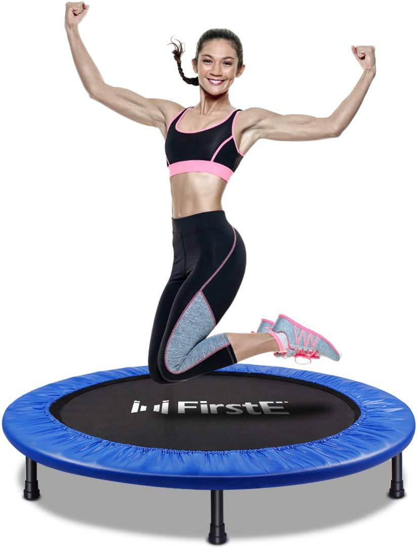 FirstE  - Trampolin de fitness plegables de 40 pulgadas, reboteador recreativo para trampolín de salto Excersize para niños y adultos en interiores y exteriores, carga máxima de 330 libras