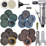 TOOLPEAK - Amoladora neumática de ángulo de 1/4 de pulgada con 22 discos de lijado con bloqueo de rollo de 2 pulgadas, amoladora neumática de ángulo de color pulido, kit de amoladora de aire - DIGVICE MX