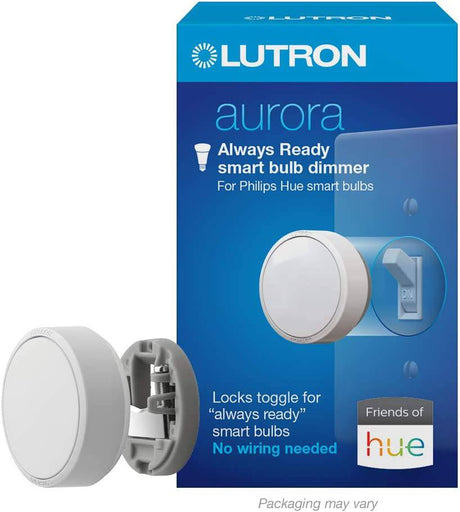 Lutron Interruptor de atenuación de bombilla inteligente Aurora | para bombillas inteligentes Philips Hue | Z3-1BRL-WH-L0 | Blanco - DIGVICE MX