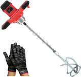SIMFORT - Mezclador de cemento mezclador de pintura, mezclador de hormigón portátil de 2100 W para mezclar yeso de barro, ajuste de 6 velocidades, mezclador de mortero de mano de 110 V con guantes - DIGVICE MX