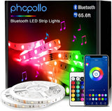 PHOPOLLO Tira de luces LED con Bluetooth de 65.6 pies, 5050 luces LED que cambian de color para dormitorio, decoración de cocina, control de aplicaciones y sincronización de música - DIGVICE MX