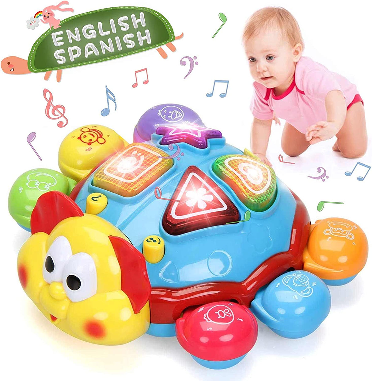 HISTOYE Español Inglés Juguetes para bebés con música ligera Juguete Bilingue -