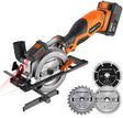 Sierra circular inalámbrica EnerTwist de 20 V máx. de 4-1/2" con batería de litio de 4,0 Ah y cargador, incluye láser y guía paralela, hojas de corte multifunción de metal blando de plástico para madera, adaptador de aspiradora, ET-CS-20C... - DIGVICE MX