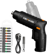 KEMAISI (13 en 1) Juegos de destornilladores eléctricos inalámbricos de 4,2 V con luz de trabajo LED, destornillador eléctrico recargable con batería de iones de litio de 2000 mAh, destornillador de posiciones de mango ajustable - DIGVICE MX
