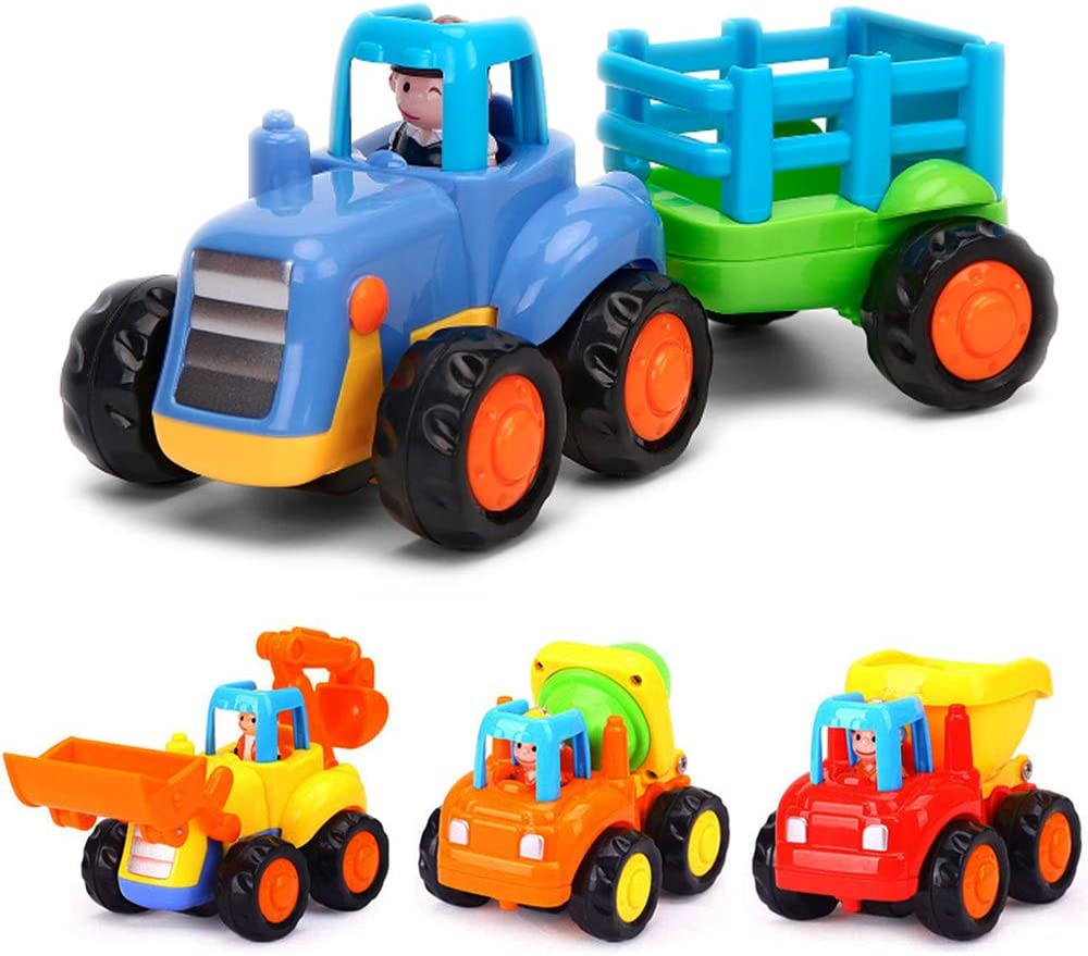 Yiosion Push and Go Coches con motor de fricción Vehículos de construcción Juego de juguetes - 110326