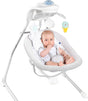RONBEI Columpio para bebés para bebés, columpio de cuna, eléctrico para bebés con 4 velocidades de columpio/vibración y música (gris claro) - DIGVICE MX