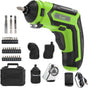 Huepar Destornillador inalámbrico 4V 1.5Ah Max 6Nm Kit de destornillador eléctrico Recargable Pistola de tornillo con 4 accesorios de repuesto-2 Luz LED, 9+1 Ajuste de par y Juego de 35 bits, Cable USB para el hogar DIY CS04 - DIGVICE MX
