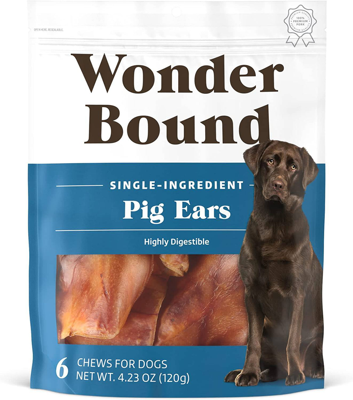 Wonder Bound Pig Ears Dog Treats, altamente digerible, mínimamente procesado - DIGVICE MX
