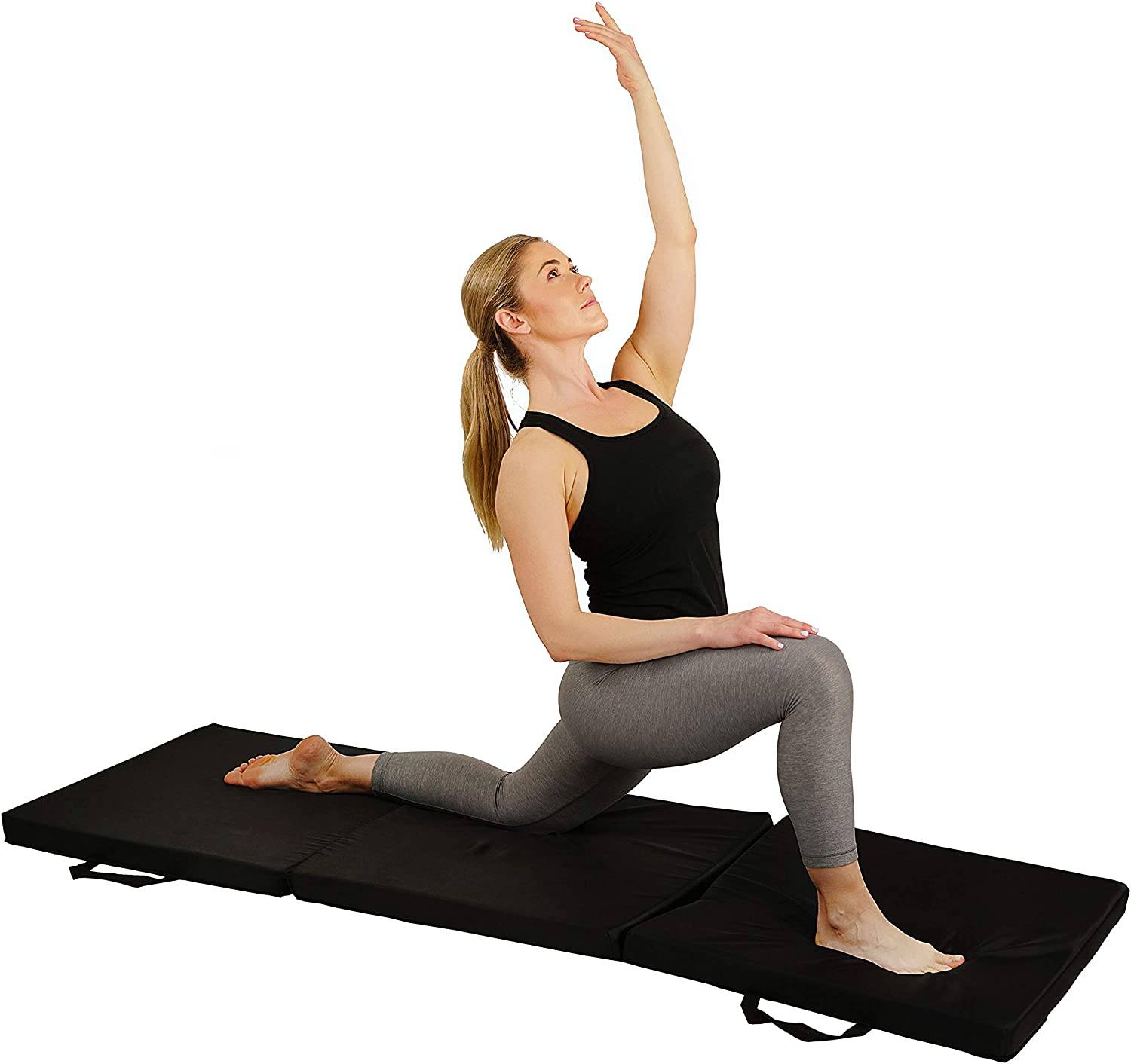 Colchoneta de Yoga con 2 Correas Ajustables para Ejercicios de Pilates  Esterilla Colchoneta Gimnasia de Doble Cara 183 x 122 cm - Costway