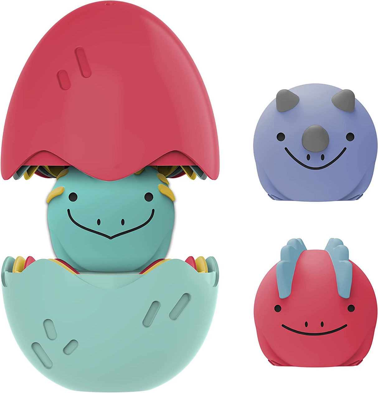 Dr. Brown's CleanUp Float & Hatch Dino Eggs Nesting Bath Toy, 6m+, libre de BPA, certificado neutro de plástico - BL001
