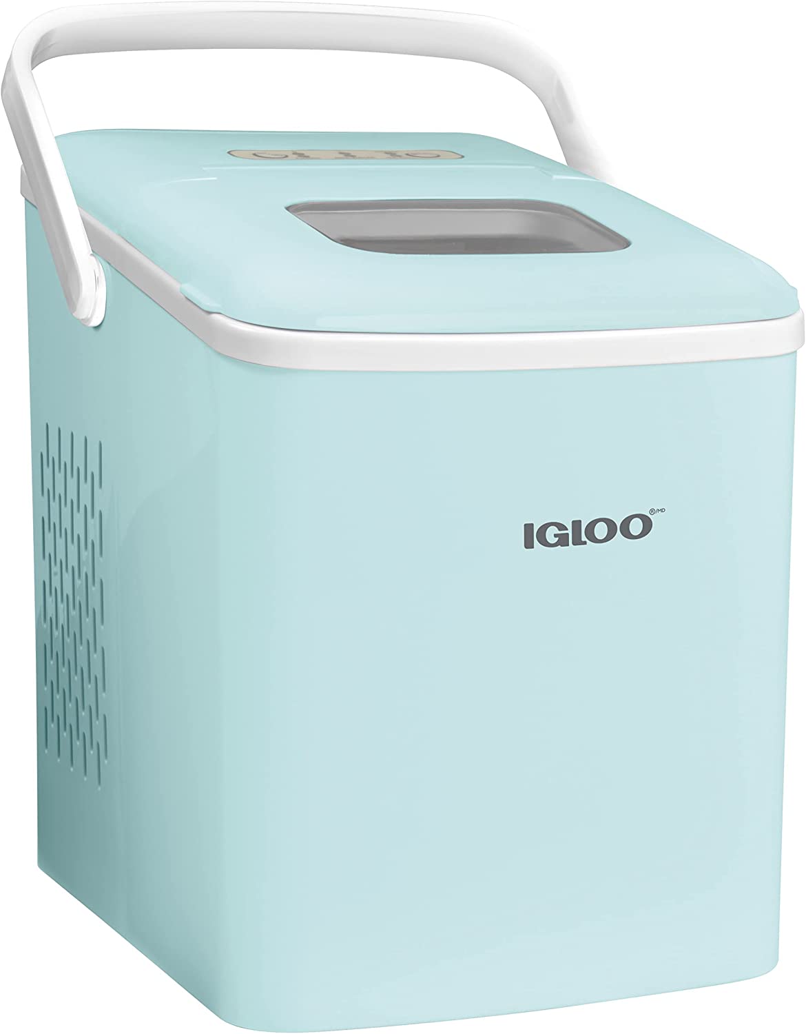 Igloo Máquina automática para hacer hielo en encimera eléctrica portátil con autolimpieza con asa, 26 libras en 24 horas, 9 cubitos de hielo listos en 7 minutos, con cuchara para hielo y cesta - DIGVICE MX