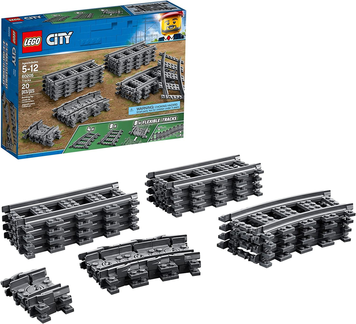 City Trains Tracks 60205  (20 piezas)