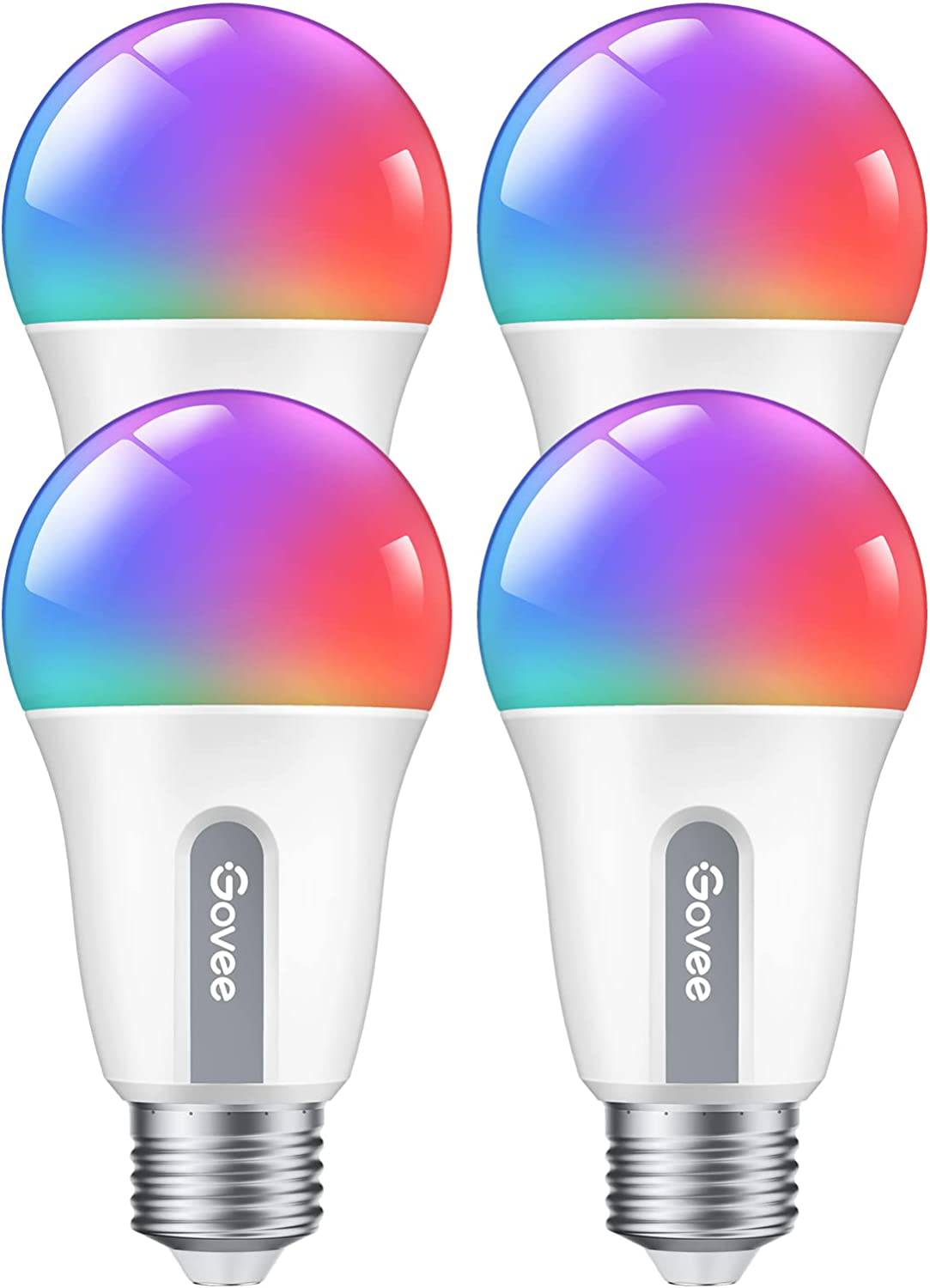 Govee - Bombillas inteligentes , cambian de color WiFi Bluetooth, sincronización de música, 54 escenas dinámicas, 16 millones de bombillas de luz RGB de colores DIY, funciona con Alexa, d Google y aplicación Govee Home, paquete de 4 - DIGVICE MX