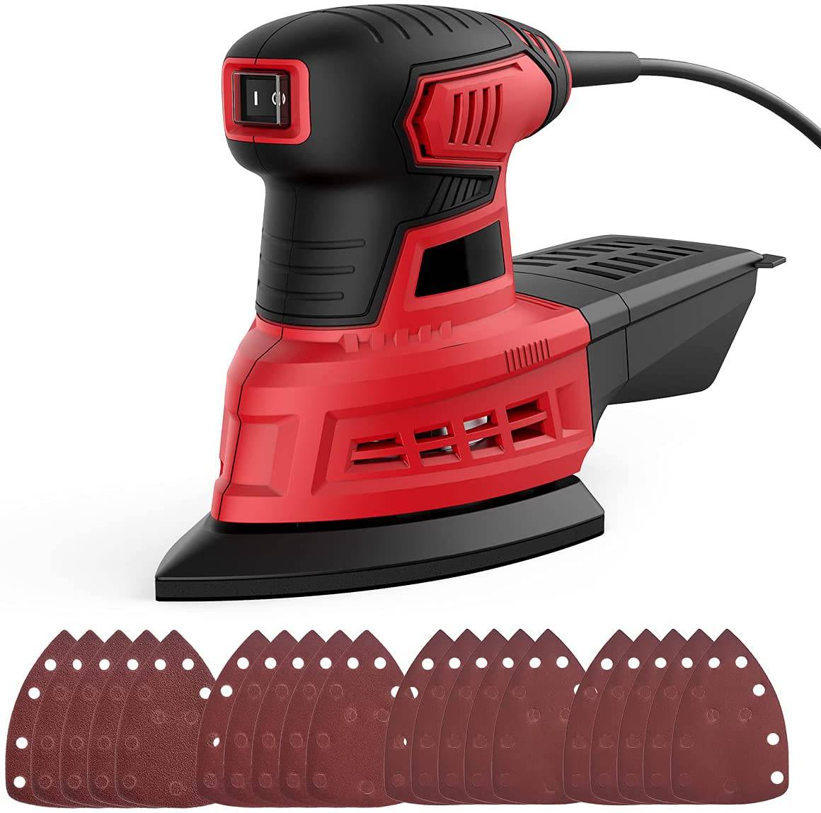 Vistreck - Lijadora de detalles, lijadora orbital aleatoria 12500OPM con 20 lijas, sistema de recolección de polvo, lijadora eléctrica compacta Multisander de 1.6 Amp para trabajos de bricolaje, acabado de muebles, decoración del hogar. - DIGVICE MX