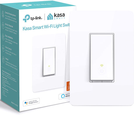 Kasa HS200 Interruptor de luz inteligente, unipolar, necesita cable neutro, interruptor de luz Wi-Fi de 2,4 GHz, funciona con Alexa y Google Home, certificado UL, no requiere concentrador, blanco - DIGVICE MX