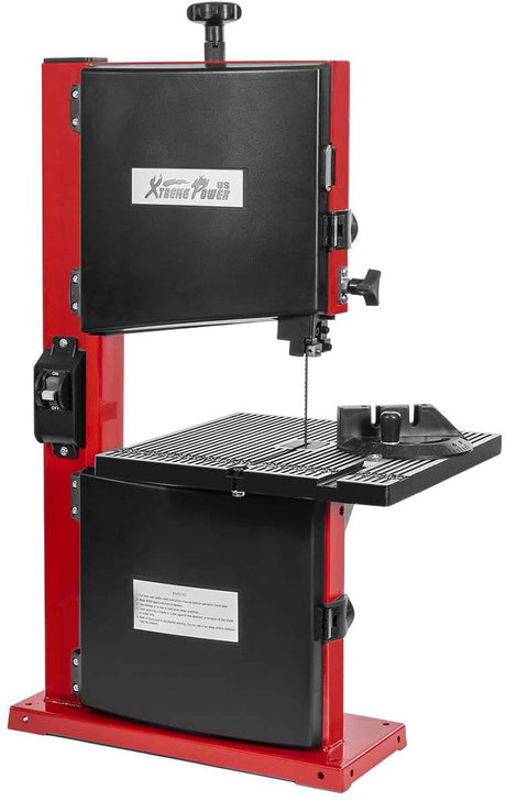 XtremepowerUS Sierra de cinta de banco profesional de 9 pulgadas con ángulo ajustable estacionario para carpintería, sierra de cinta de 2340 FPM con puerto para polvo, rojo - DIGVICE MX