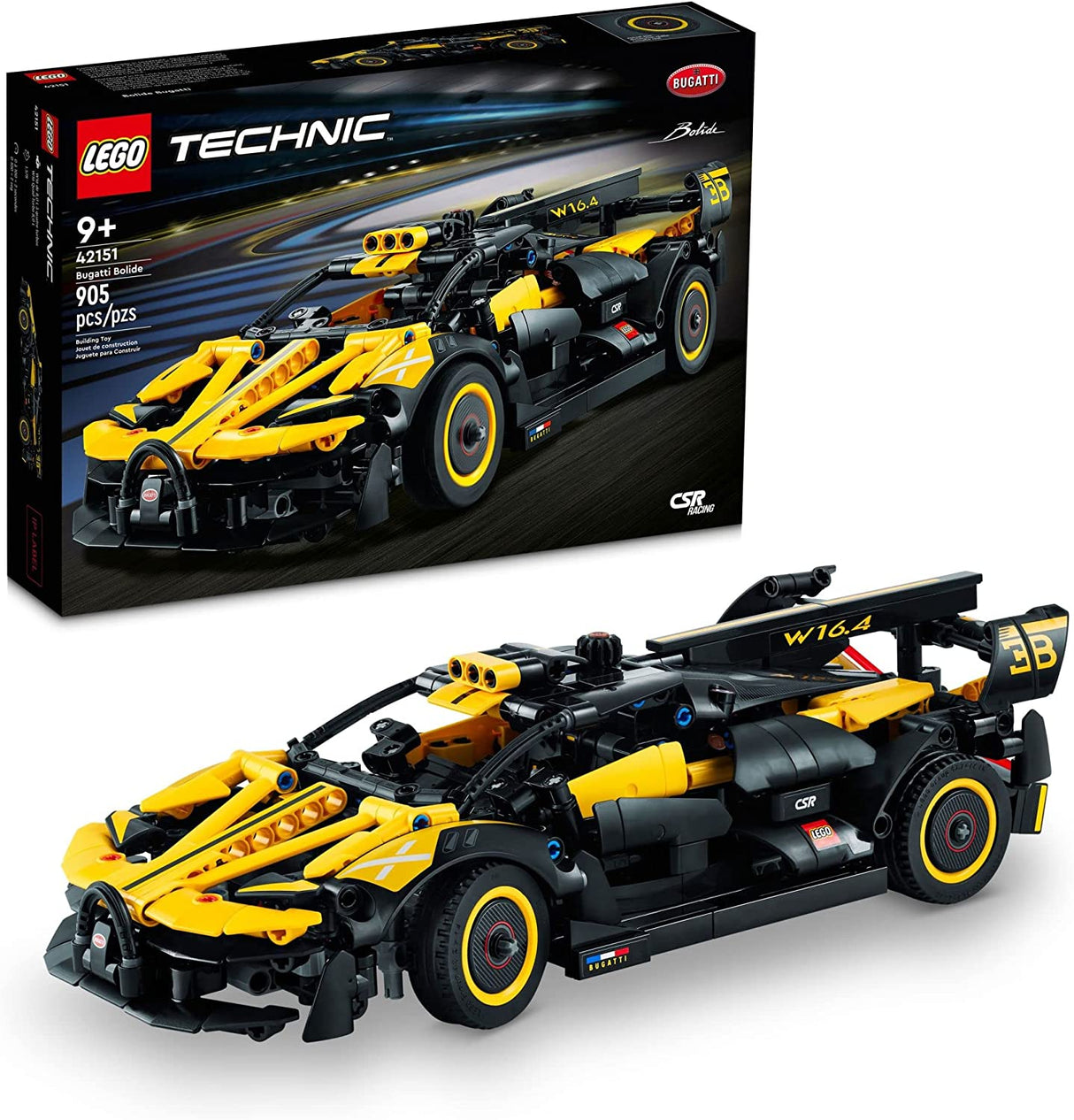 LEGO Technic Bugatti Bolide 42151 Juego de juguetes de construcción para niños, niños y niñas a partir de 9 años (905 piezas)