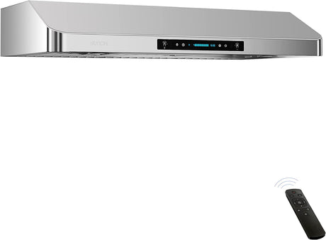 IKTCH Campana extractora para debajo del gabinete de 30 pulgadas con 900-CFM, sensor de gestos de 4 velocidades y panel de control táctil, ventilación de cocina de acero inoxidable con 2 filtros deflectores (IKC01-30) - DIGVICE MX