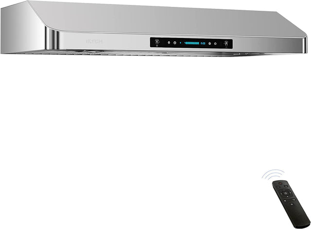 IKTCH Campana extractora para debajo del gabinete de 30 pulgadas con 900-CFM, sensor de gestos de 4 velocidades y panel de control táctil, ventilación de cocina de acero inoxidable con 2 filtros deflectores (IKC01-30) - DIGVICE MX