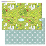 Baby Care Play Mat - Playful Collection - Play Mat para bebés - Alfombra no tóxica para bebés - Tapete acolchado para bebés Tapete impermeable - Tapete reversible (Grande, Country Town - Azul) - DIGVICE MX