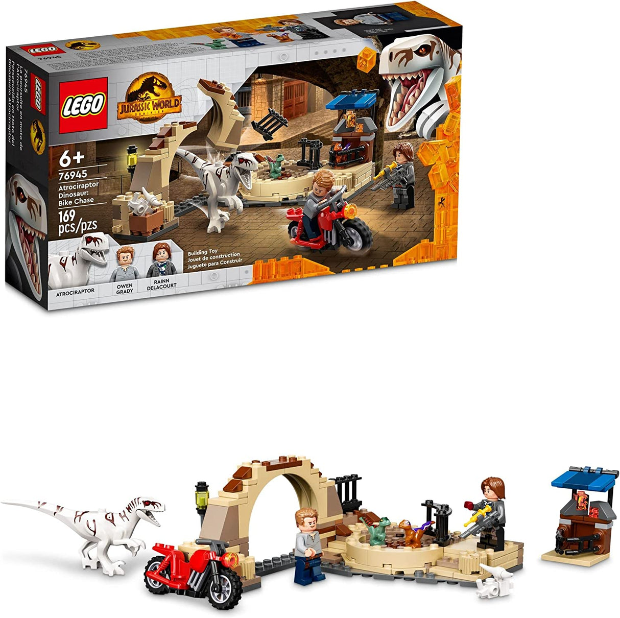 LEGO Jurassic World Dominion Atrociraptor Dinosaur: Bike Chase 76945  (169 piezas)