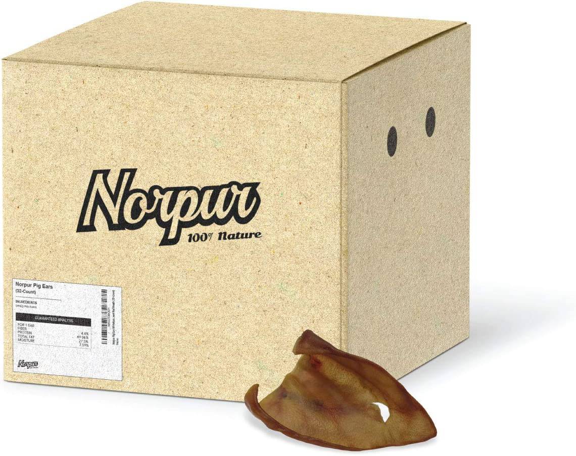 Norpur Golosinas para perros con orejas de cerdo | Snack de entrenamiento natural y saludable | Proteína carnosa, sabor horneado | Promover la salud dental | Hecho en Canadá - DIGVICE MX