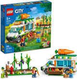 LEGO City Farmers Market Van 60345 Juego de juguetes de construcción para niños, niños y niñas a partir de 5 años Juego de tienda de granja móvil con 3 minifiguras (310 piezas)