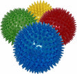 Dipperdap 4-Pack Squeaky Dog Toys 3.5" Spikey Dog Balls | Limpia los dientes para encías más sanas | Juguetes para perros no tóxicos sin BPA para masticadores agresivos | Bolas puntiagudas en rojo, azul, amarillo y verde - DIGVICE MX