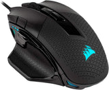 Corsair Nightsword RGB - Ratón óptico ergonómico para juegos FPS/MOBA ajustable con rendimiento cómodo con LED RGB retroiluminado, 18000 DPI, negro