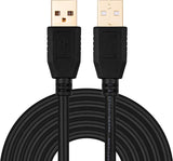 Tan QY - Cable USB A a A macho de 30 pies, Tan QY Cable USB a USB Cable USB macho a macho Cable USB de doble extremo con conector chapado en oro para carcasas de disco duro, impresoras, módems, cámaras (10 m/30 pies)