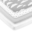 BAEBAE GOODS - Premium Pack and Play Sheets Paquete de 4 - Sábanas de colchón 100% súper suave de punto jersey de algodón - Sábana bajera portátil para cuna para niño y niña (24 x 38 x 5) - DIGVICE MX