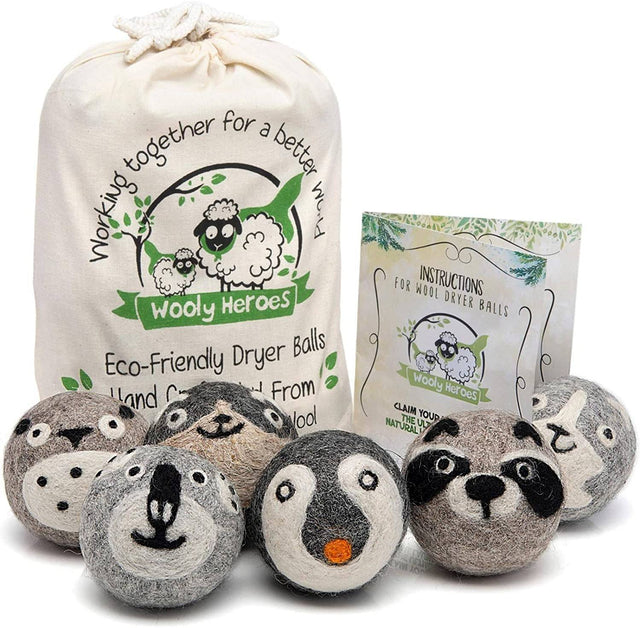 Wooly Heroes Bolas para secadora - 100 % lana orgánica - Sostenible y respetuosa con el medio ambiente - Seca 1000 cargas - DIGVICE MX