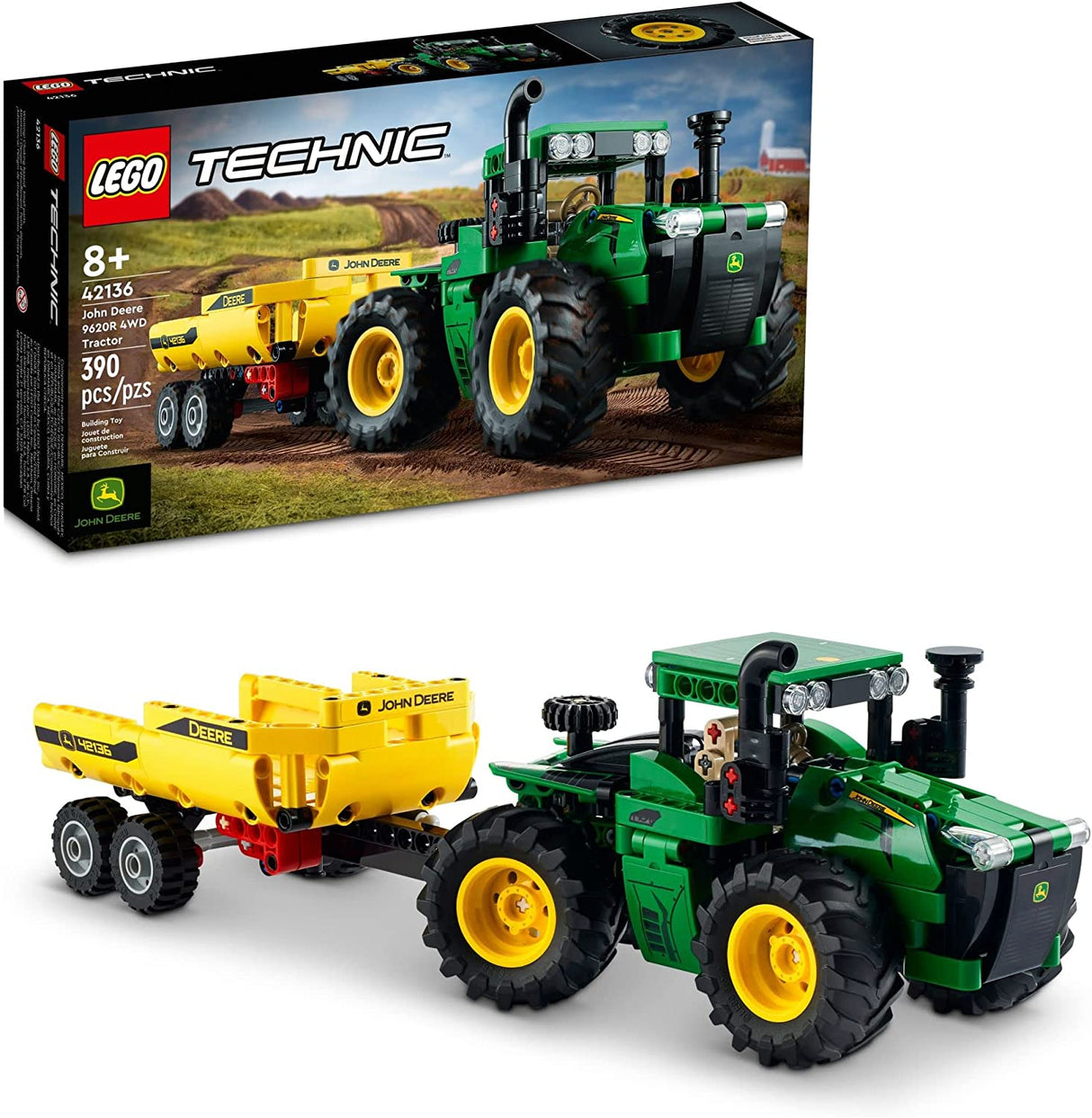 LEGO Technic John Deere 9620R 4WD Tractor 42136  (390 piezas)