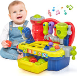 Hahaland Juguetes para niños de 1 año de edad, regalo para niña, banco de trabajo multifuncional con luz musical - 907